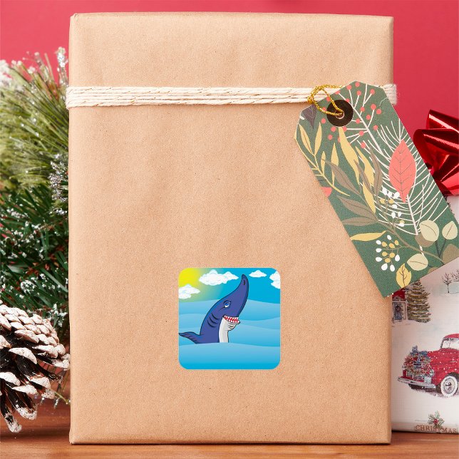 Shark In The Ocean Square Sticker (Creator Uploaded)