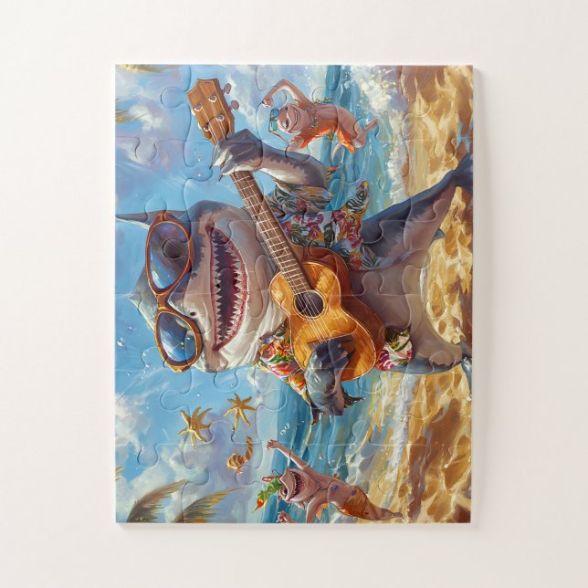 Shark in Tropical Holidays - Happy Puzzle (Vertical)