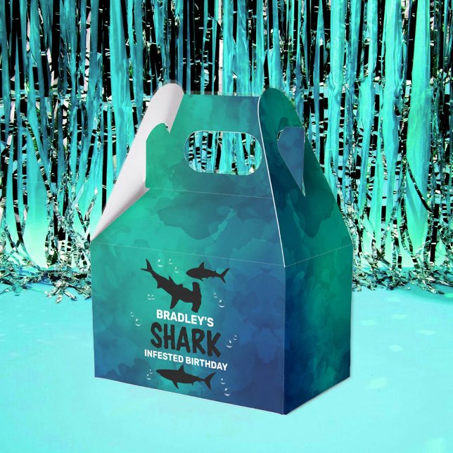 Shark Infested Any Age Birthday Party Favour Box (Creator Uploaded)
