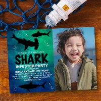 Shark Infested Any Age Birthday Photo Real