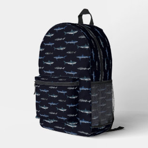 Shark Invasion Pattern Printed Backpack