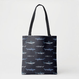 Shark Invasion Pattern Tote Bag