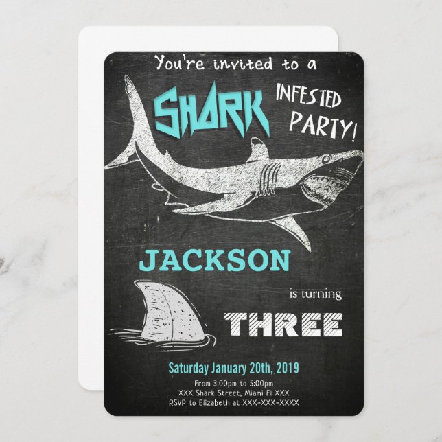 Shark Invitation (Front/Back)