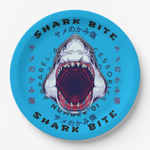 shark japanese style art cool paper plate