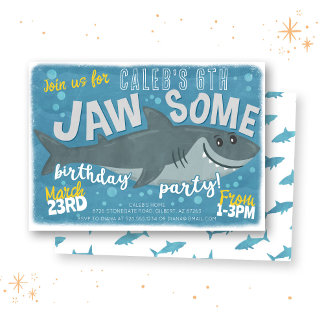 Shark Jawsome Under The Sea Birthday Invitation