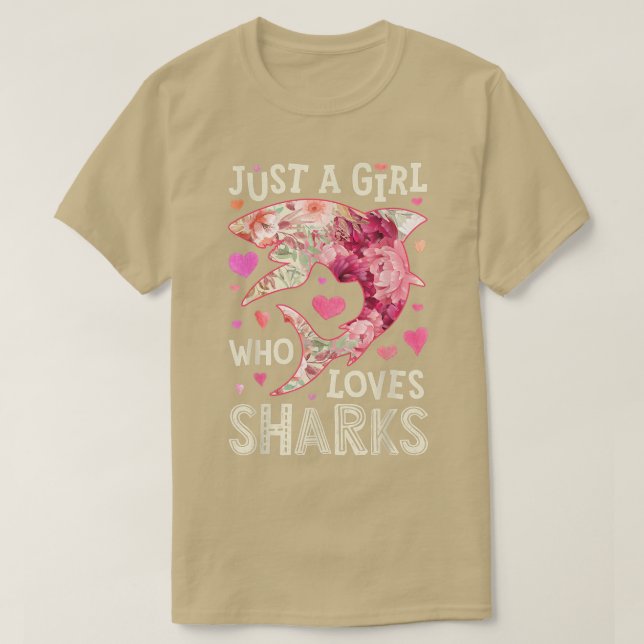 Shark Just A Girl Who Loves Sharks Sea Animal Flow T-Shirt (Design Front)