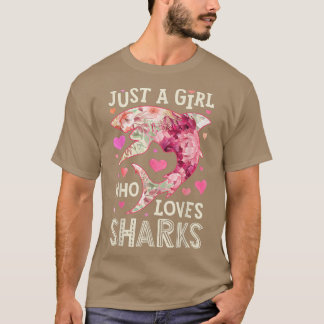 Shark Just A Girl Who Loves Sharks Sea Animal Flow T-Shirt