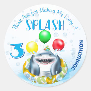 Shark Kids Birthday Classic Round Sticker