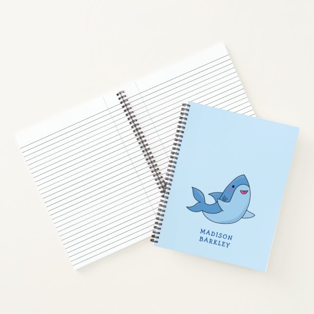 Shark Kid's Cute Kawaii Notebook (Inside)