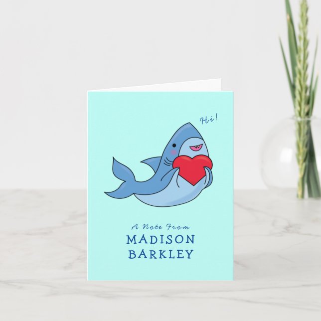 Shark Kids Cute Note Card (Front)