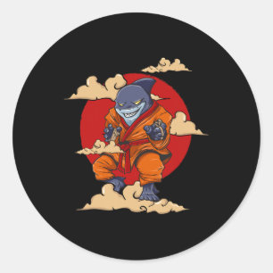 Shark Kung Fu Karate Martial Arts Kickboxing Jiu-j Classic Round Sticker