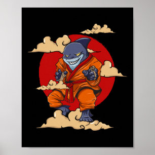 Shark Kung Fu Karate Martial Arts Kickboxing Jiu-j Poster