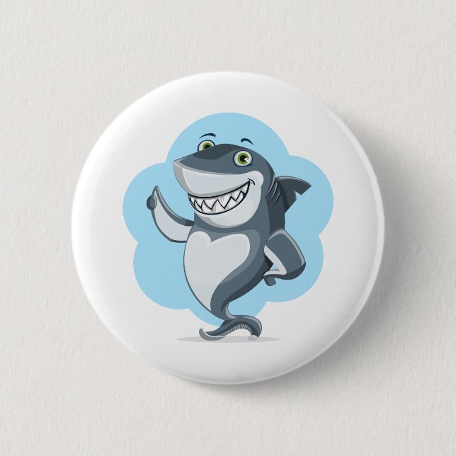 Shark Laughing 6 Cm Round Badge (Front)
