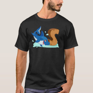 Shark Letter S Alphabet Animals For Boys Girls T-Shirt