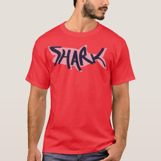Shark Lettering on Shark Silhouette T-Shirt