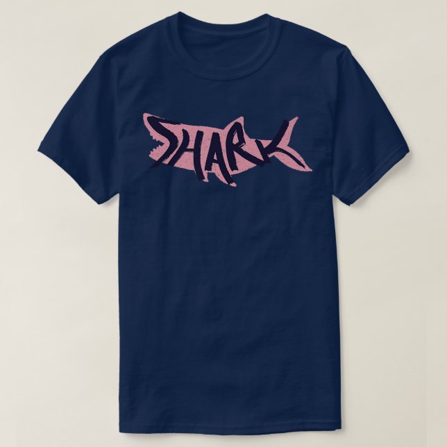 Shark Lettering on Shark Silhouette T-Shirt (Design Front)