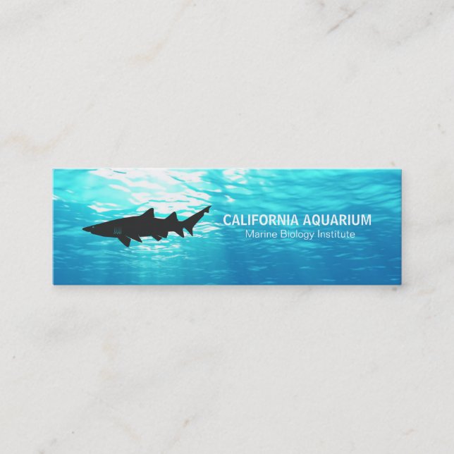 Shark Logo Ocean Water Variation Mini Business Card (Front)
