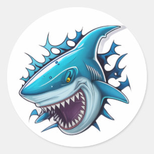 Shark logo T-Shirt Classic Round Sticker