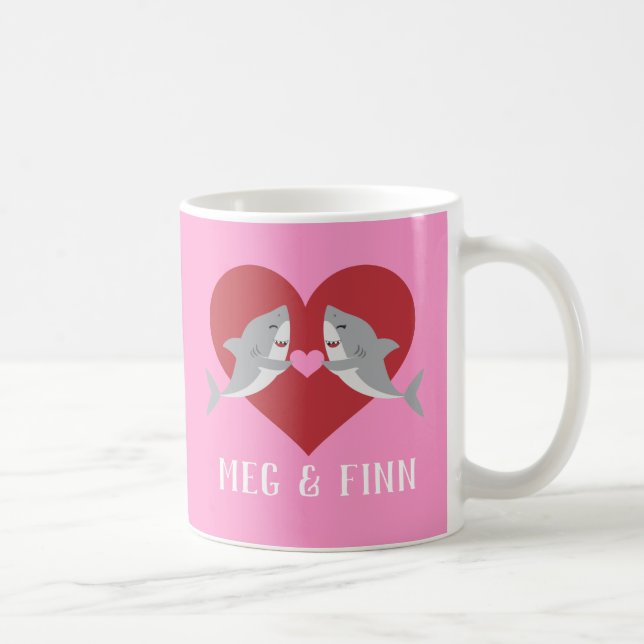 Shark Love Valentine Coffee Mug (Right)