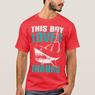 Shark Lover Kids This Boy Loves Sharks T-Shirt