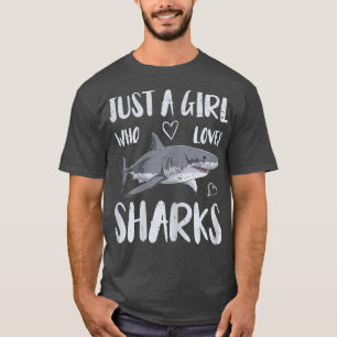Shark Lover Marine Biology A Girl Who Loves Sharks T-Shirt
