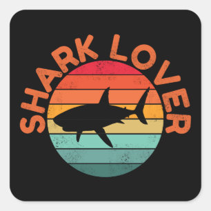 SHARK LOVER SQUARE STICKER