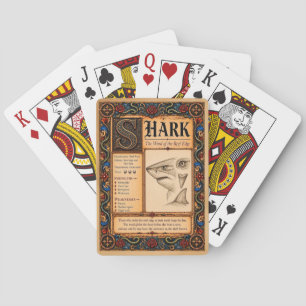 Shark, Mediaeval Bestiary Art Playing Cards