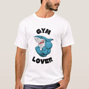 Shark Mode Gym T-Shirt – White Edition for Fitness