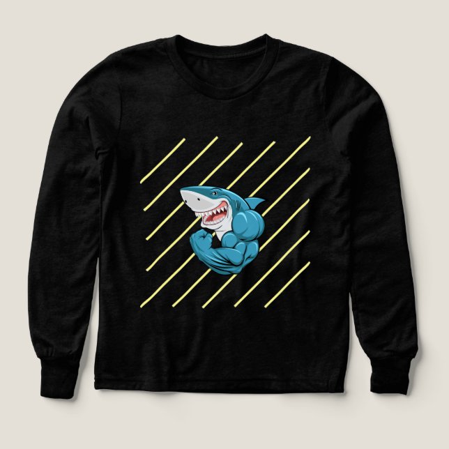 "Shark Mode Sweatshirt – Deep Sea Style with Bite" (Design Front)