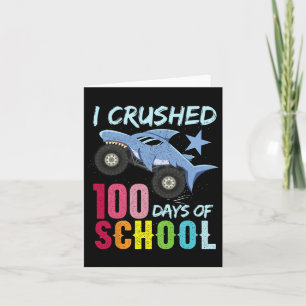 Shark Monster Truck 100 Days Of School Apparel  Card