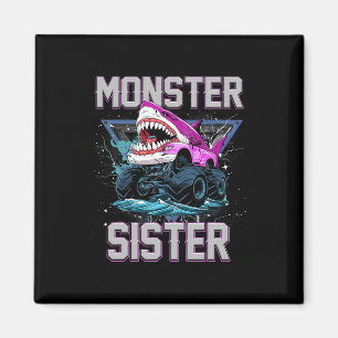 Shark Monster Truck Sister Monster Truck Are My Ja Magnet