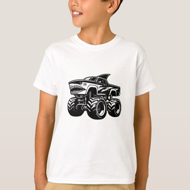Shark Monster Truck T-Shirt (Front)