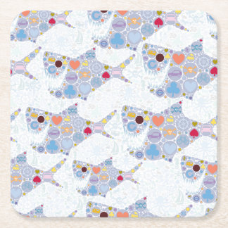 shark mouse mat square paper coaster
