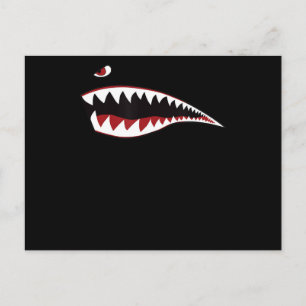 Shark Mouth Art Symbol - Gift For Shark Lover Announcement Postcard