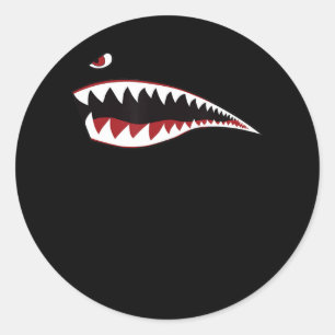 Shark Mouth Art Symbol - Gift For Shark Lover Classic Round Sticker