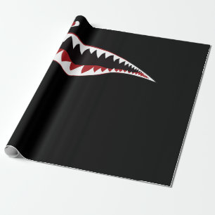 Shark Mouth Art Symbol - Gift For Shark Lover Wrapping Paper