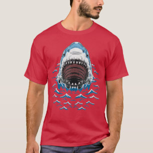 Shark Mouth Wide Open Cool Fish Marine Animal Zoo T-Shirt