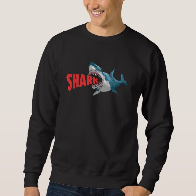 Shark Ocean Sea Aquatics Beach Fish Predator Under Sweatshirt (Front)