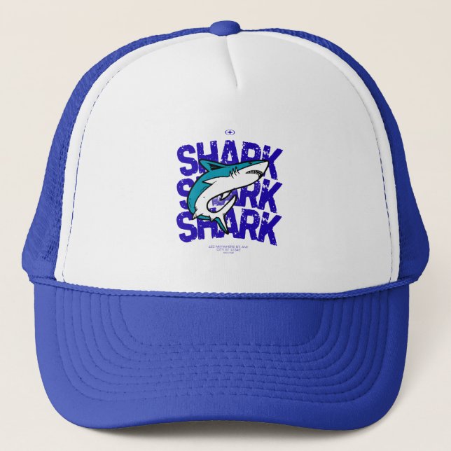 Shark Ocean Style Snapback Hat (Front)