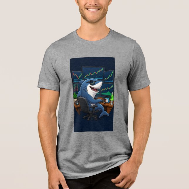 Shark of Wall Street. Tri-Blend Shirt (Front)