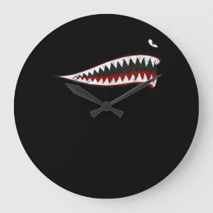 Shark P-40 Warhawk Nose Art Wwii Ww2 Aeroplane Large Clock