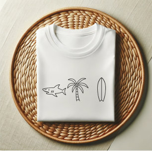 Shark, Palm Tree, Surfboard Coastal Vibes T-Shirt