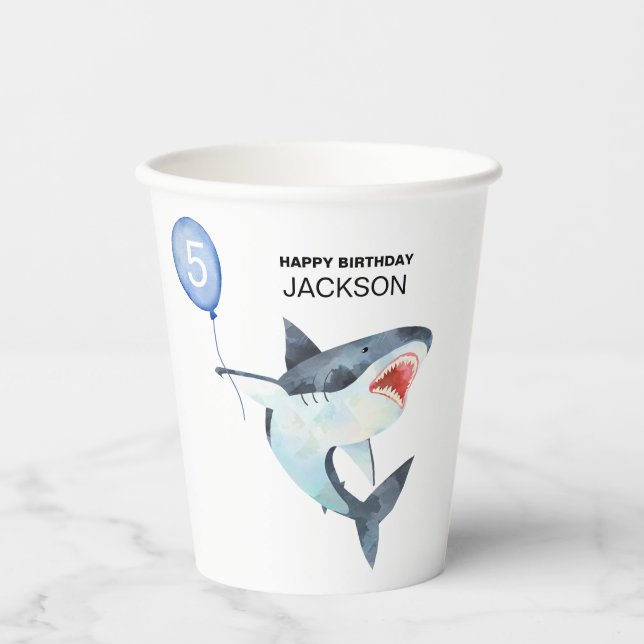 Shark paper cups - Editable Number (Front)