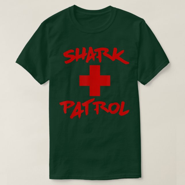 Shark Patrol Red Font  T-Shirt (Design Front)