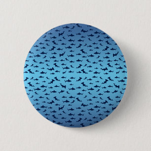 Shark PAttern 6 Cm Round Badge