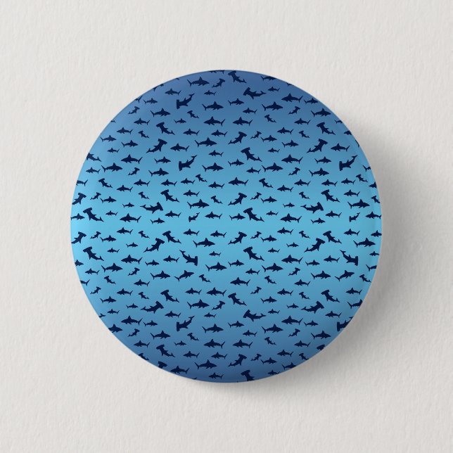 Shark PAttern 6 Cm Round Badge (Front)
