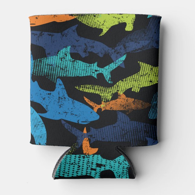 Shark pattern, modern urban can cooler (Front)