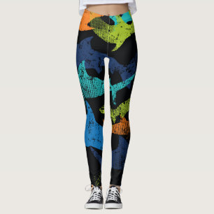Shark pattern, modern urban leggings