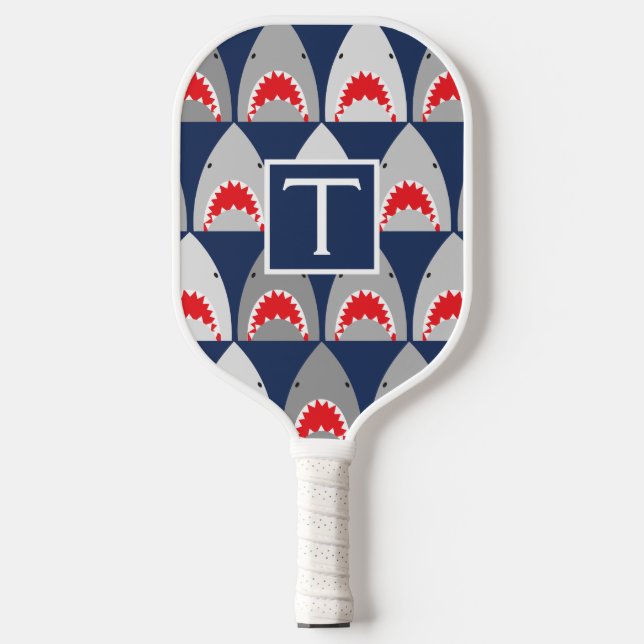 Shark Pattern Pickleball Paddle (Front)