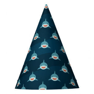 Shark Patterned Birthday Party Hat